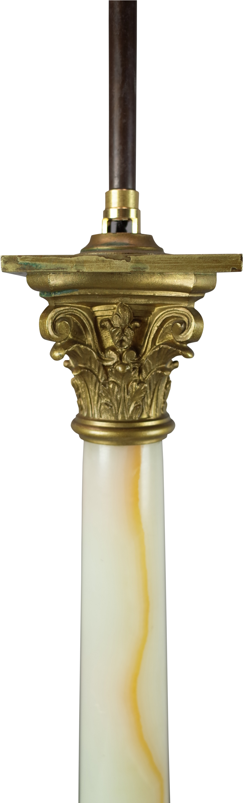 Download Antique Brass Column Lamp Part | Wallpapers.com