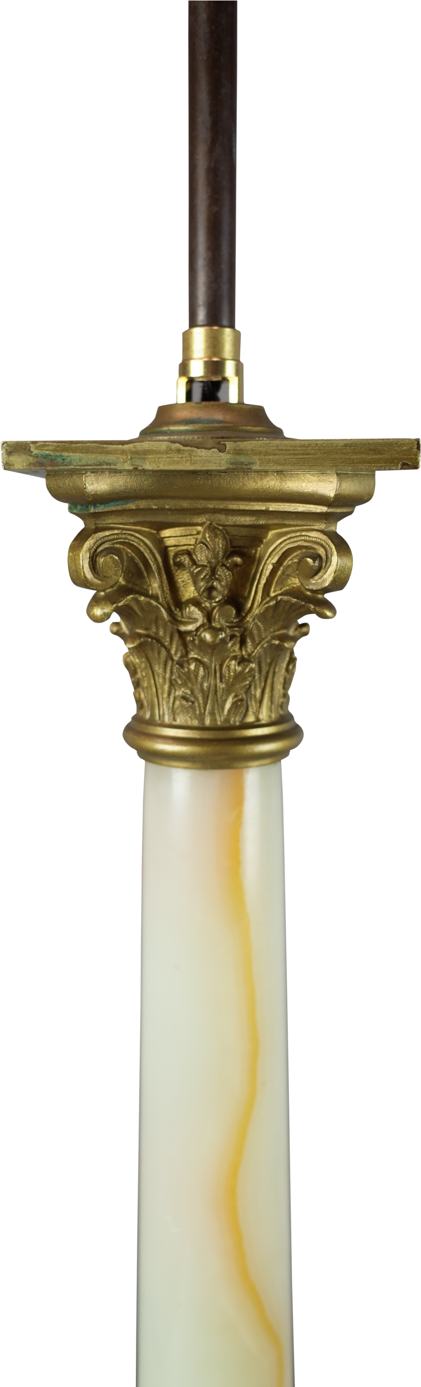 Antique Brass Column Lamp Part PNG