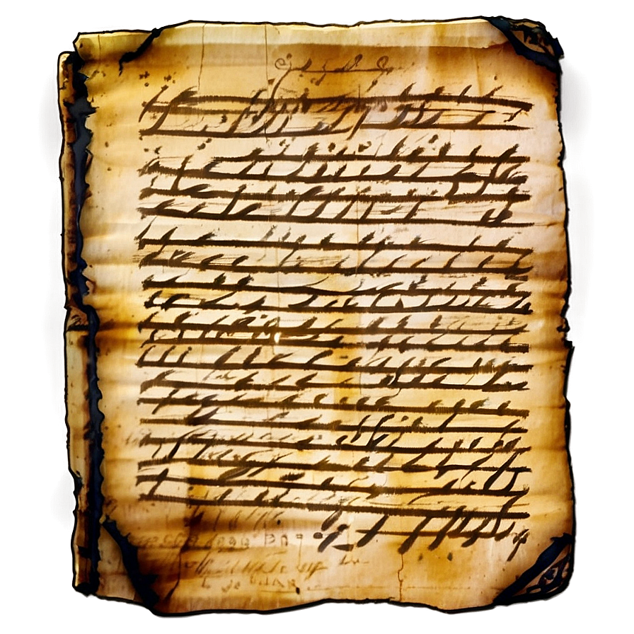 Antique Burnt Manuscript Png Fjs26 PNG