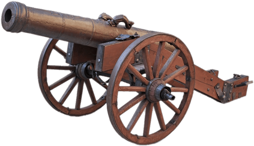 Antique Cannonon Wheels PNG