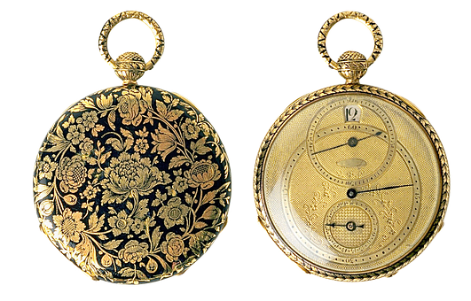 Antique Floral Pocket Watch PNG