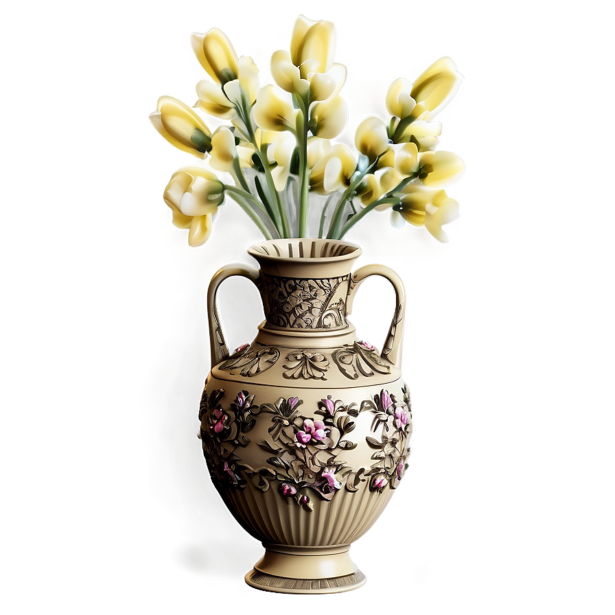 Antique Flower Vase Design Png Hwd PNG