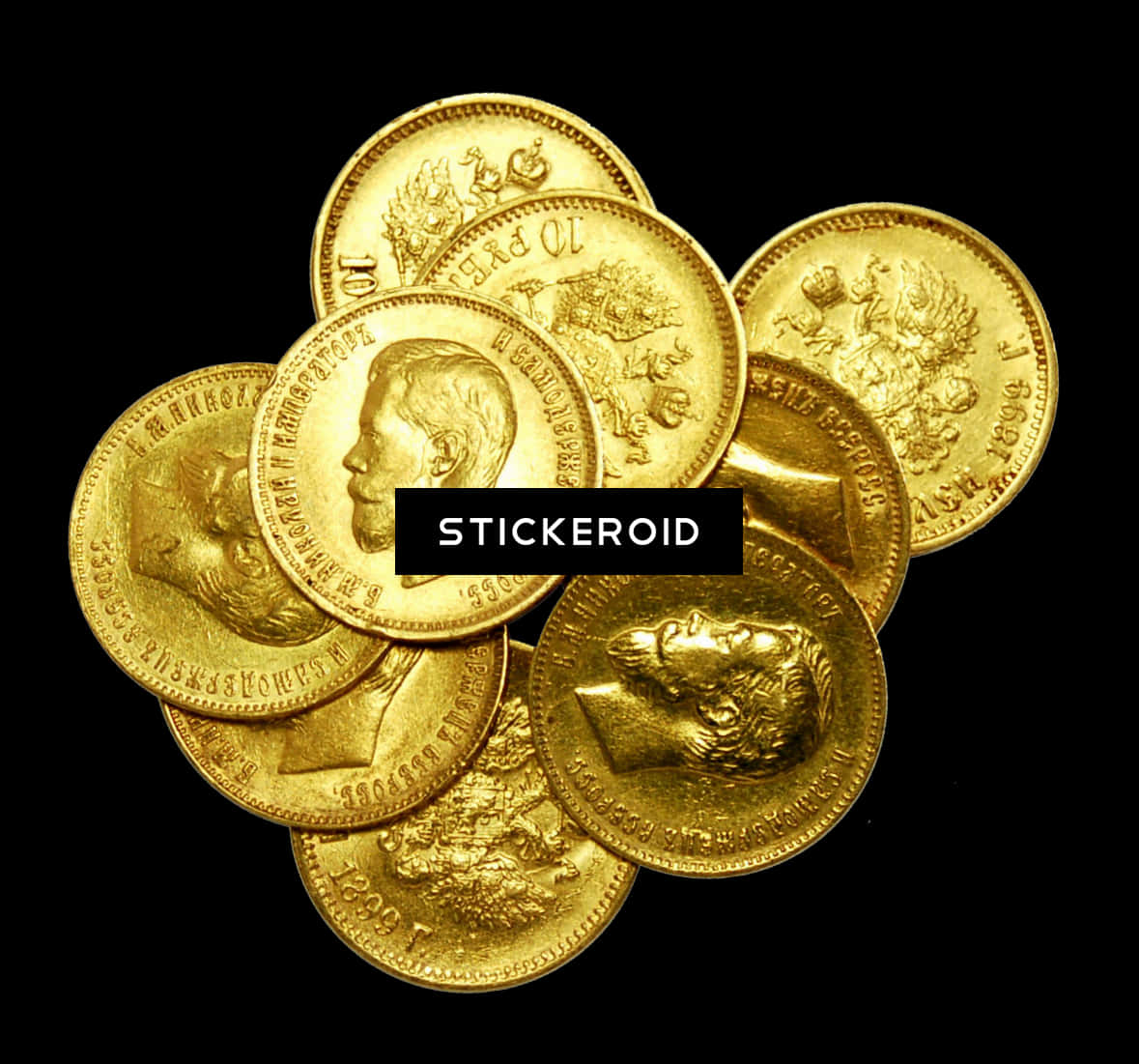 Antique Gold Coins Collection PNG