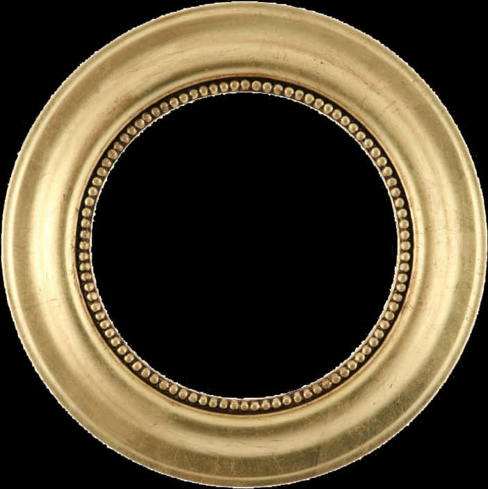 Antique Golden Round Frame PNG