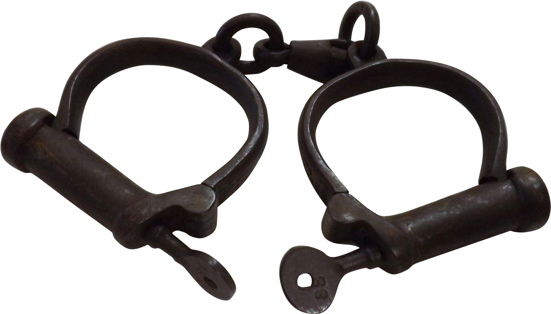 Antique Handcuffswith Key PNG