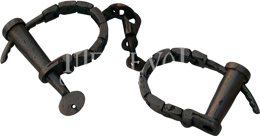 Antique Iron Handcuffs Collectible PNG