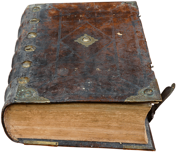 Antique Leather Bound Book PNG