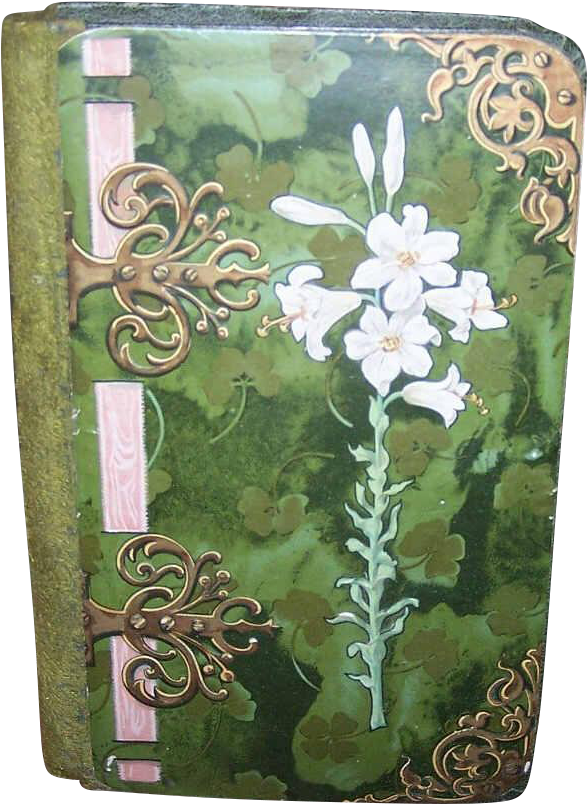 Antique Lily Decorated Book Cover PNG