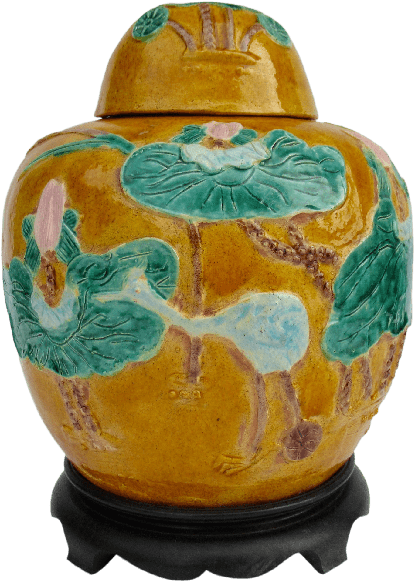 Antique Lily Pattern Vase PNG