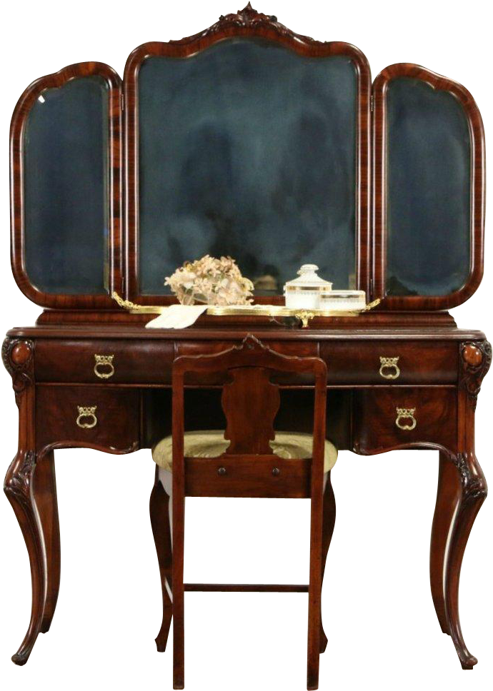 Antique Mahogany Dressing Table PNG