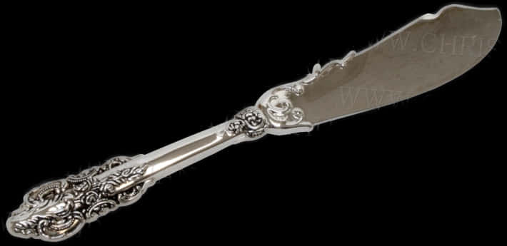 Antique Silver Butter Knife PNG