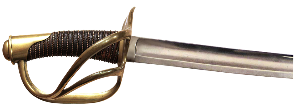 Antique Swordwith Brass Guard PNG