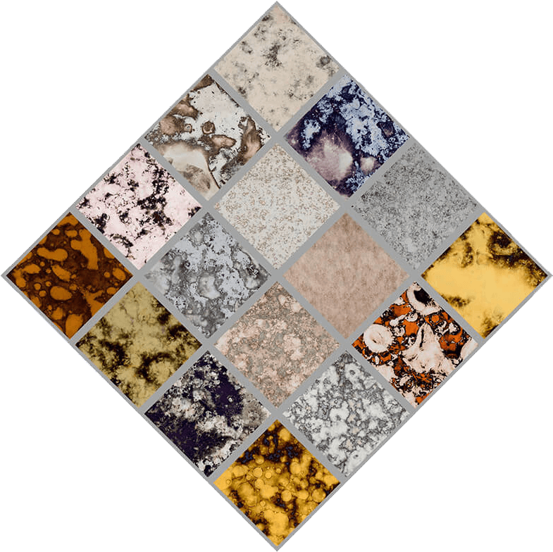 Antique Tile Pattern Collage PNG