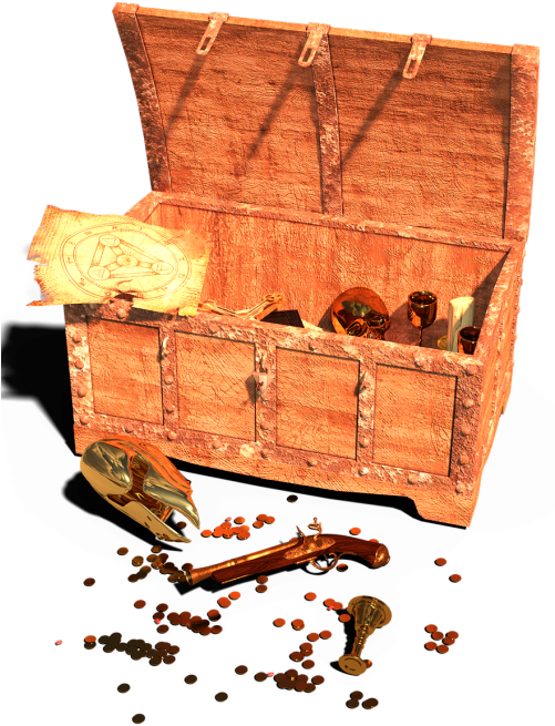 Antique Treasure Chestwith Artifacts PNG