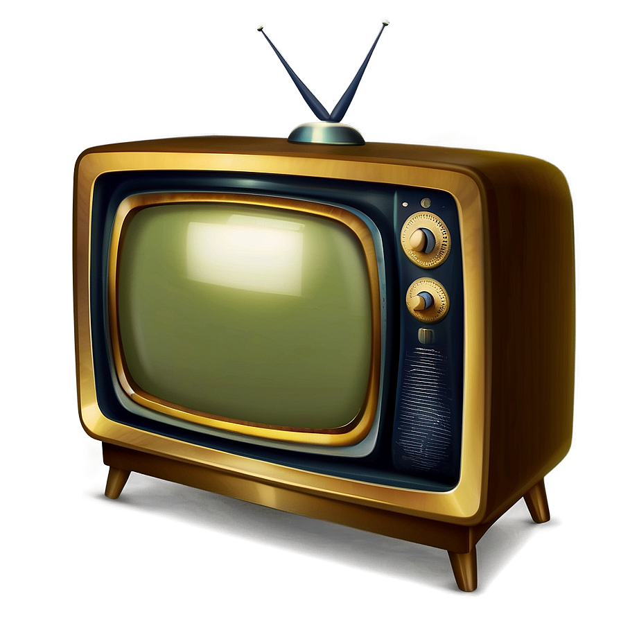 Antique Tv Illustration Png 05252024 PNG