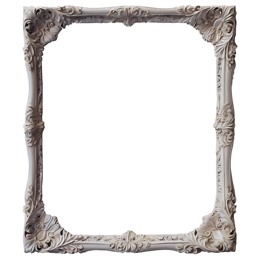 Antique White Frame Png Fde PNG