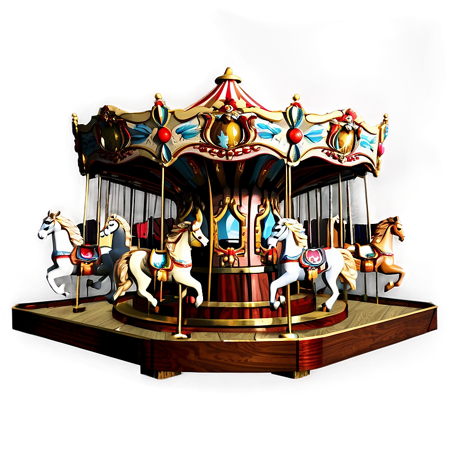 Antique Wooden Carousel Png 06242024 PNG