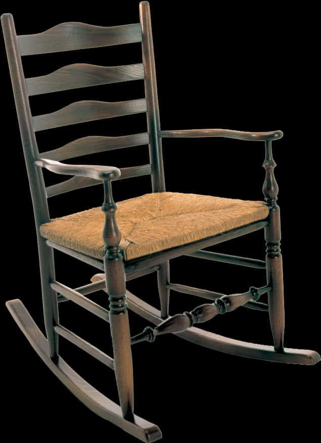 Antique Wooden Rocking Chair PNG