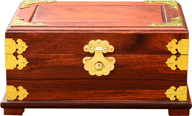 Antique Wooden Treasure Chest PNG