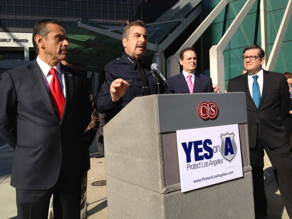Los Angeles Mayor Antonio Villaraigosa on the "Yes on ProtectLA" Campaign Wallpaper