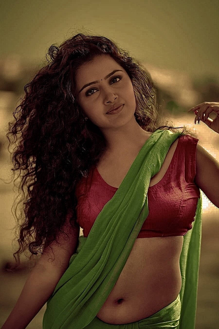 Anupama Parameswara Green Scarf Wallpaper