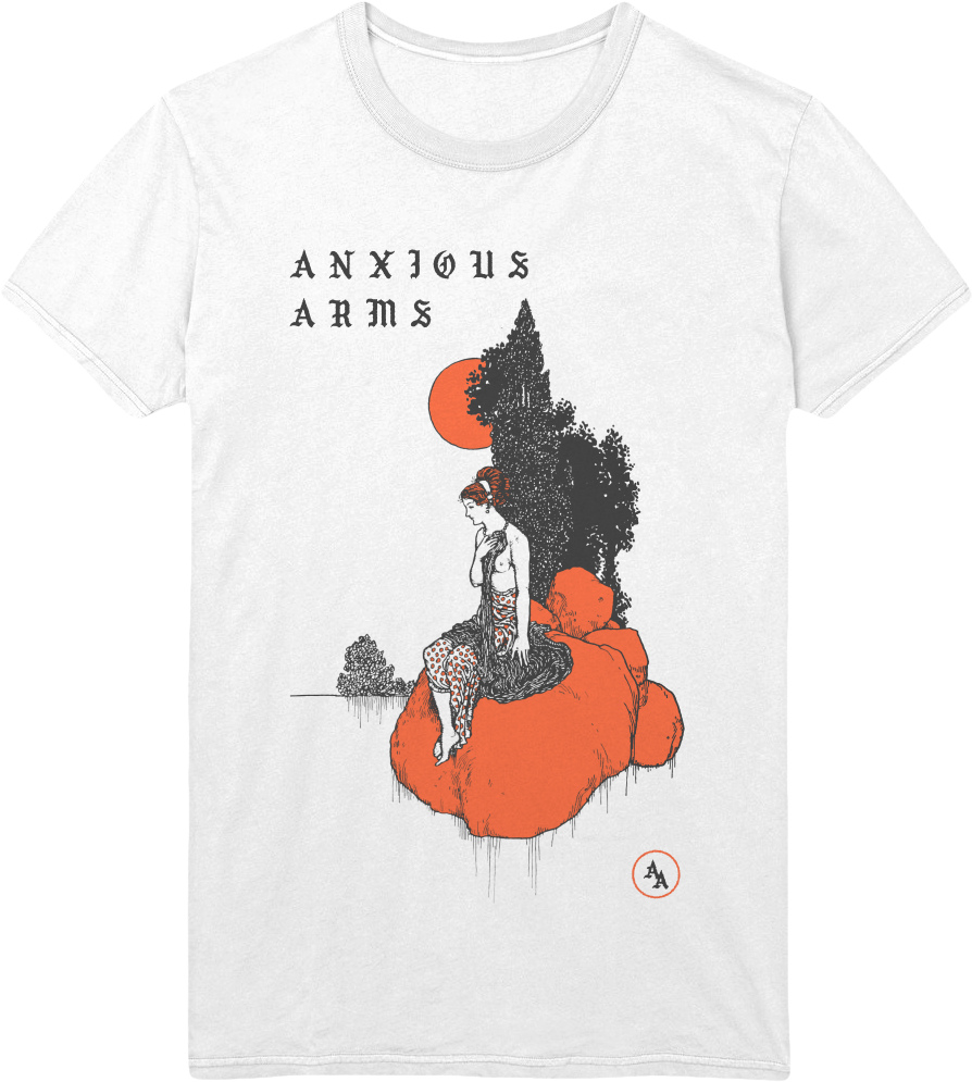 Anxious Arms Graphic Tee Design PNG