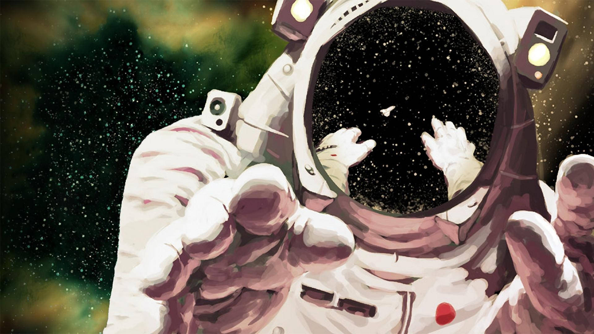 Anxious Astronaut In Space Wallpaper