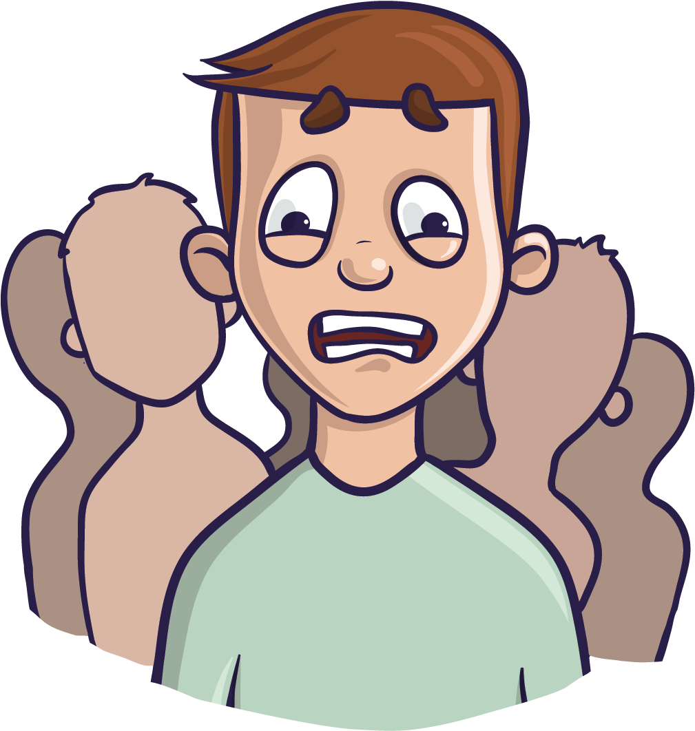 Anxious Cartoon Character PNG