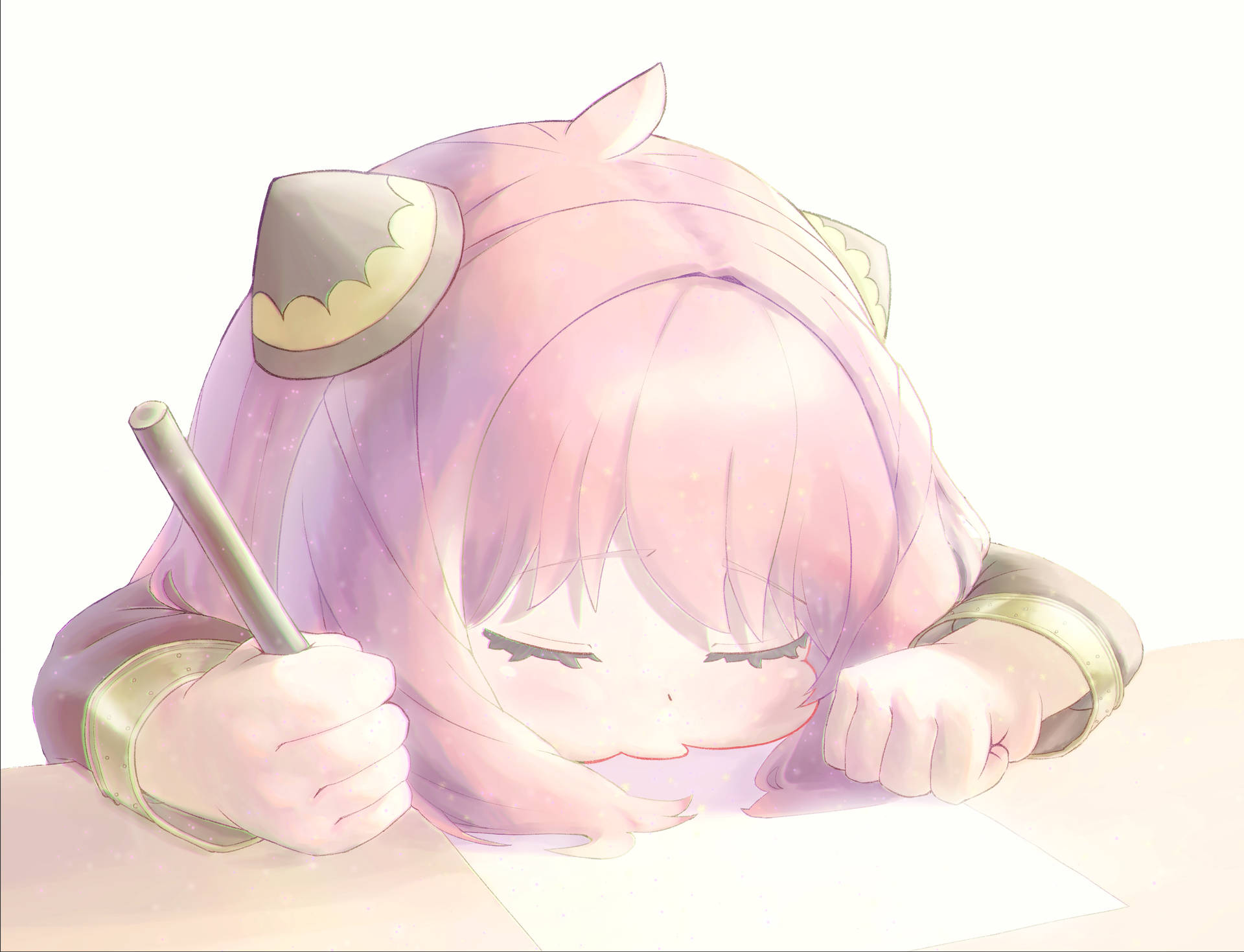Anya Forger Sleeping On A Desk