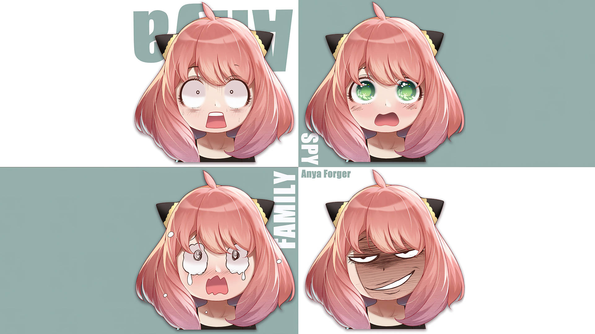 Anya Forger With Four Facial Expressions