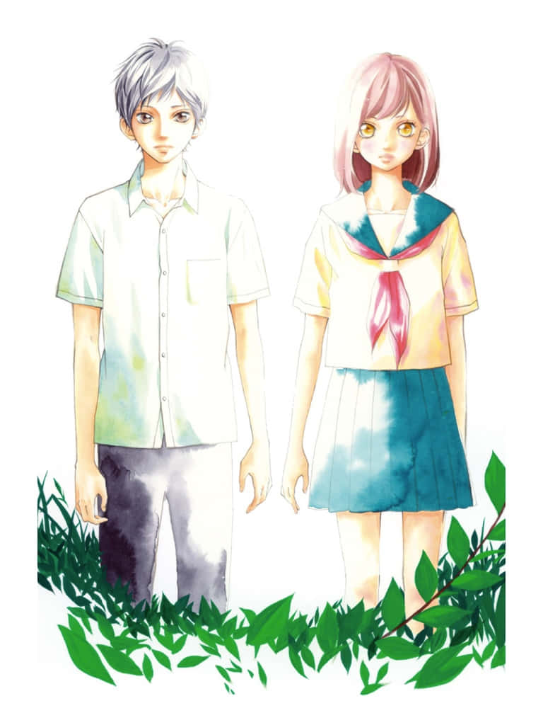 Ao Haru Ride Anime Personages Futaba En Kou Achtergrond