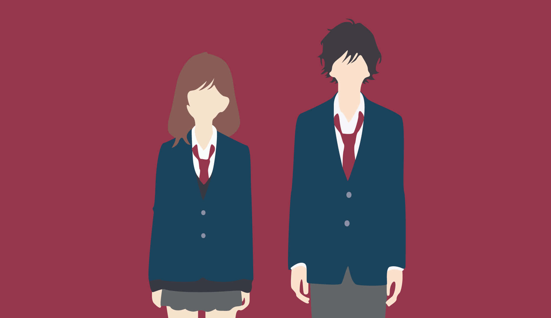 All of the characters of Ao Haru Ride, the Japanese manga series, stand together in friendship.