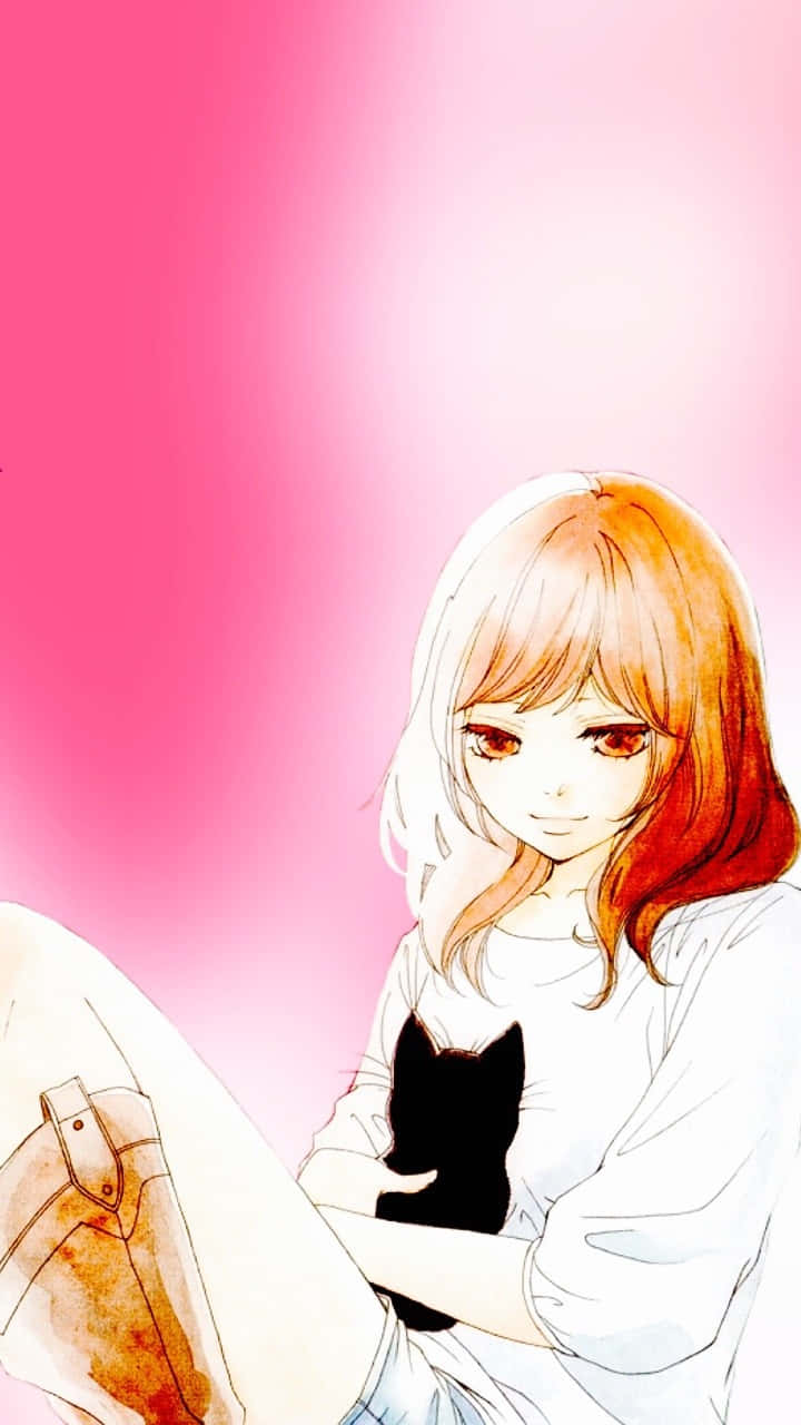 Ao Haru Ride Futaba Met Kitten Achtergrond