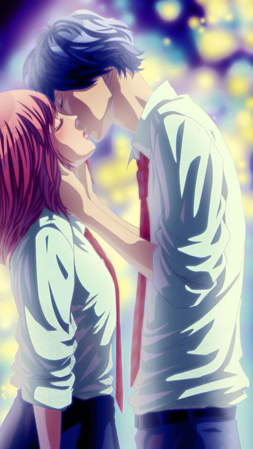 Ao Haru Ride Romantisch Koppel Achtergrond