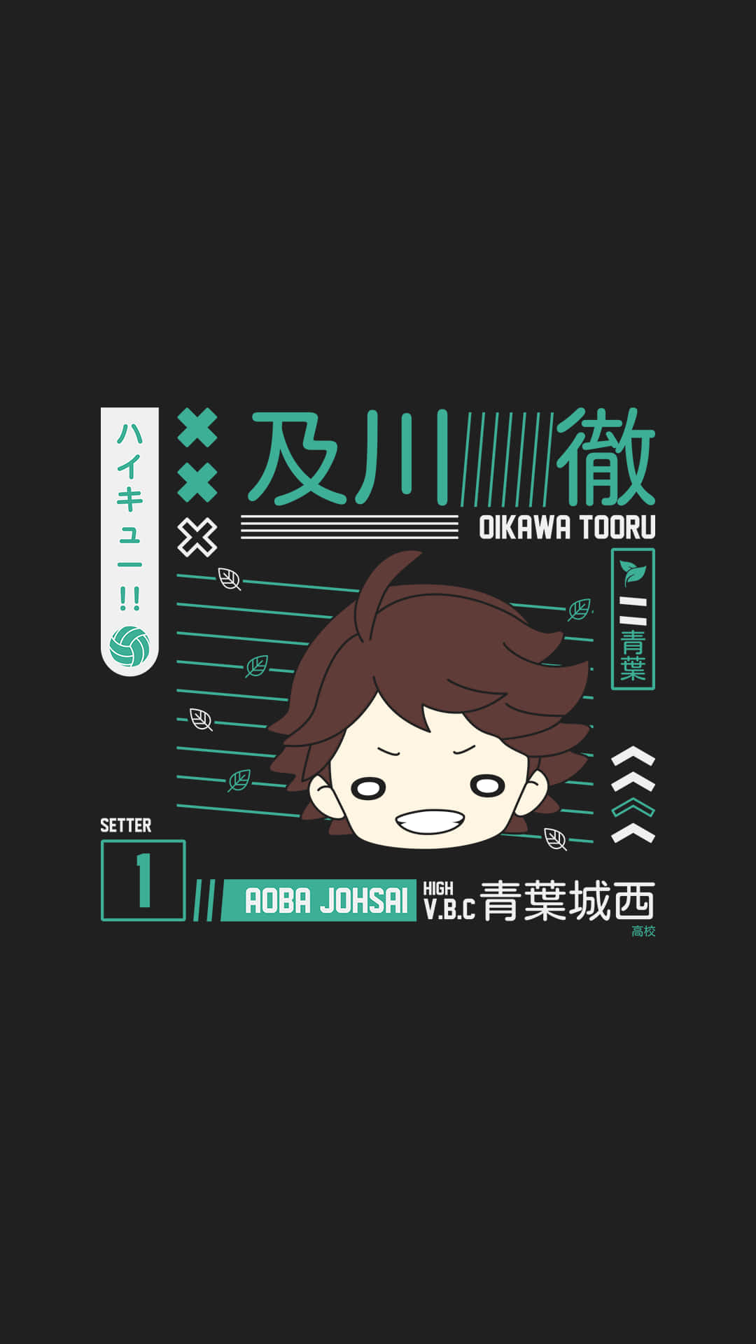 Aoba Johsai Toru Oikawa Cartoon Phone Wallpaper