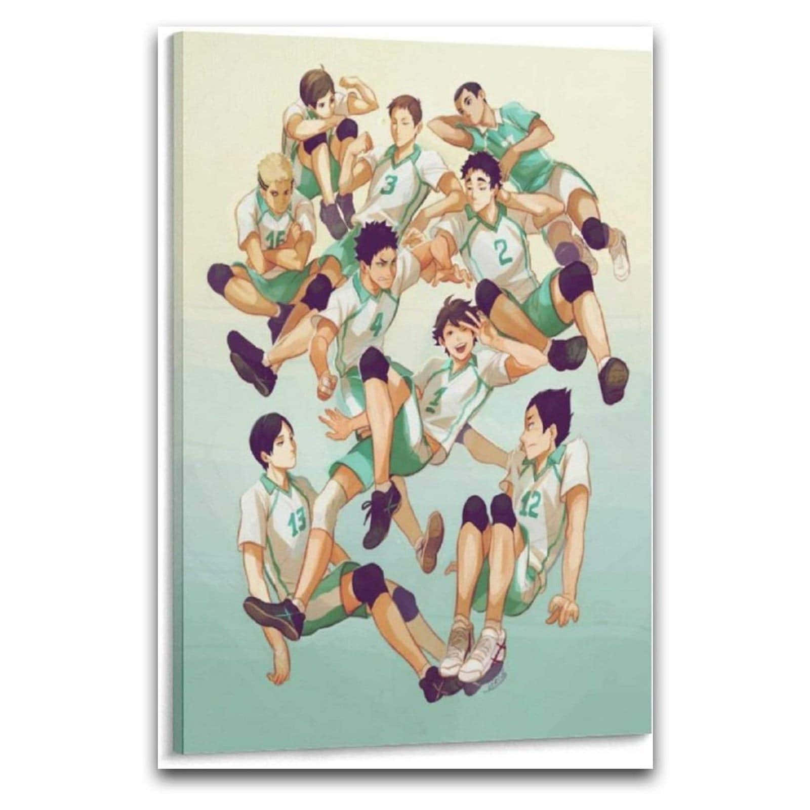 Equipode Voleibol De La Preparatoria Aoba Johsai En Una Pintura. Fondo de pantalla