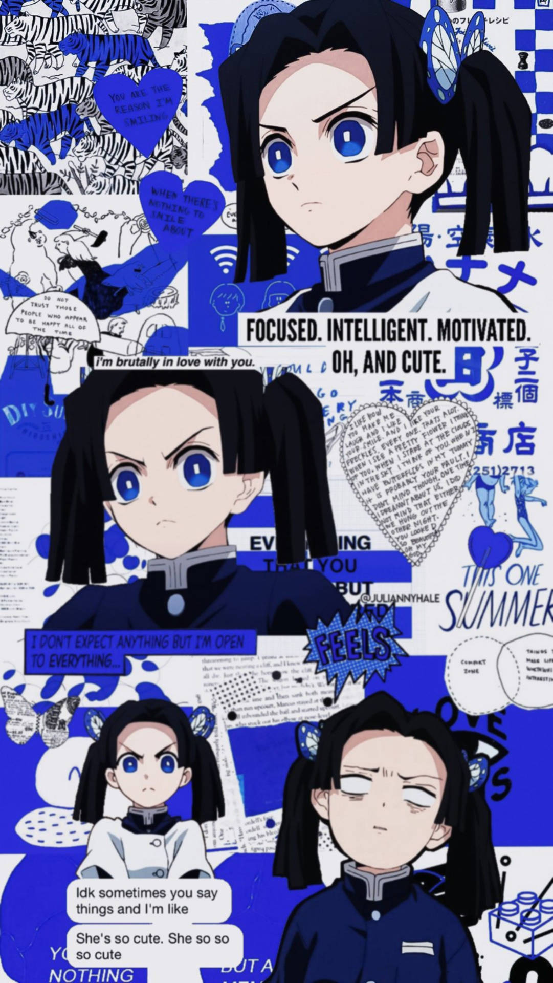 Aoi Kanzaki Collage Art Stickers Tapet Wallpaper