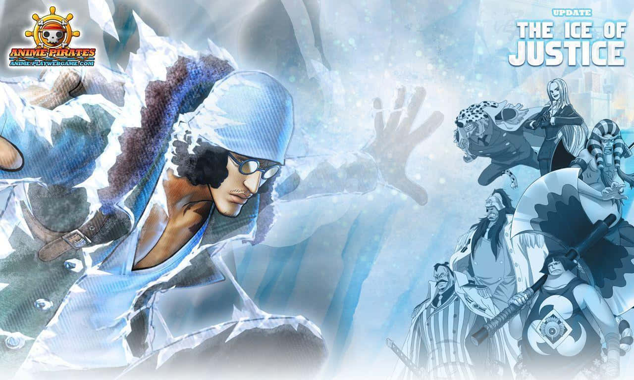 Powerful Aokiji unleashing ice powers in full force Wallpaper
