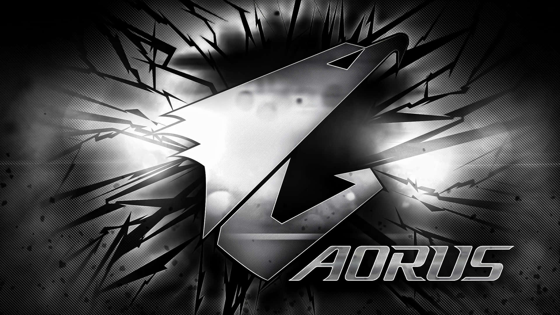 Aorus Eagle Logo Blackand White Wallpaper