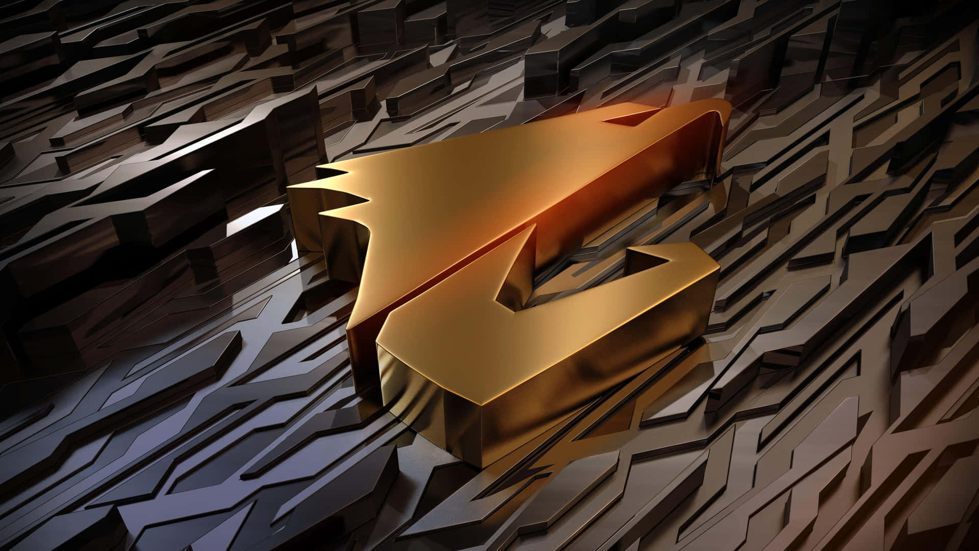 Aorus Logo Golden Accenton Abstract Wallpaper