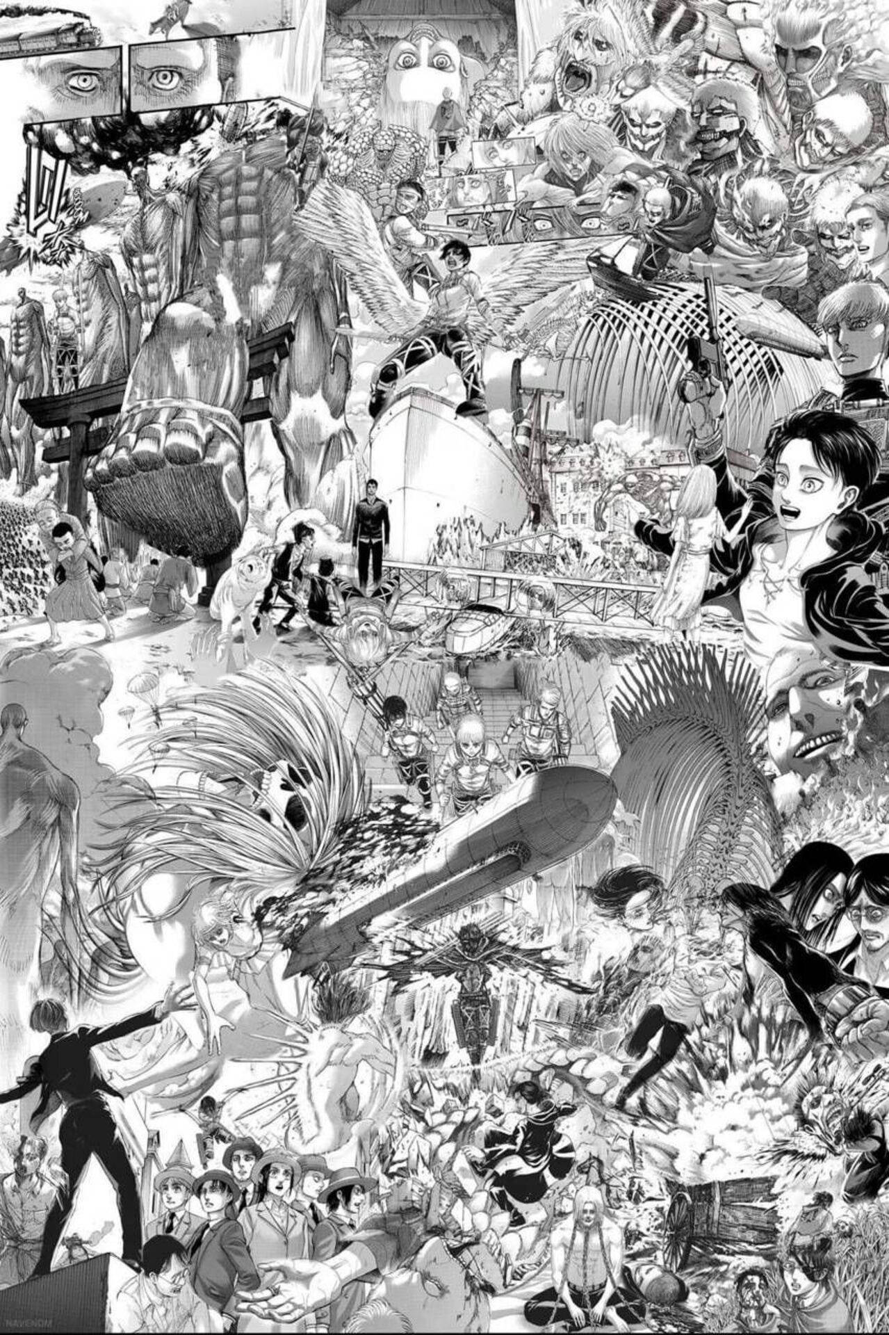 AOT Collage Manga Wallpaper