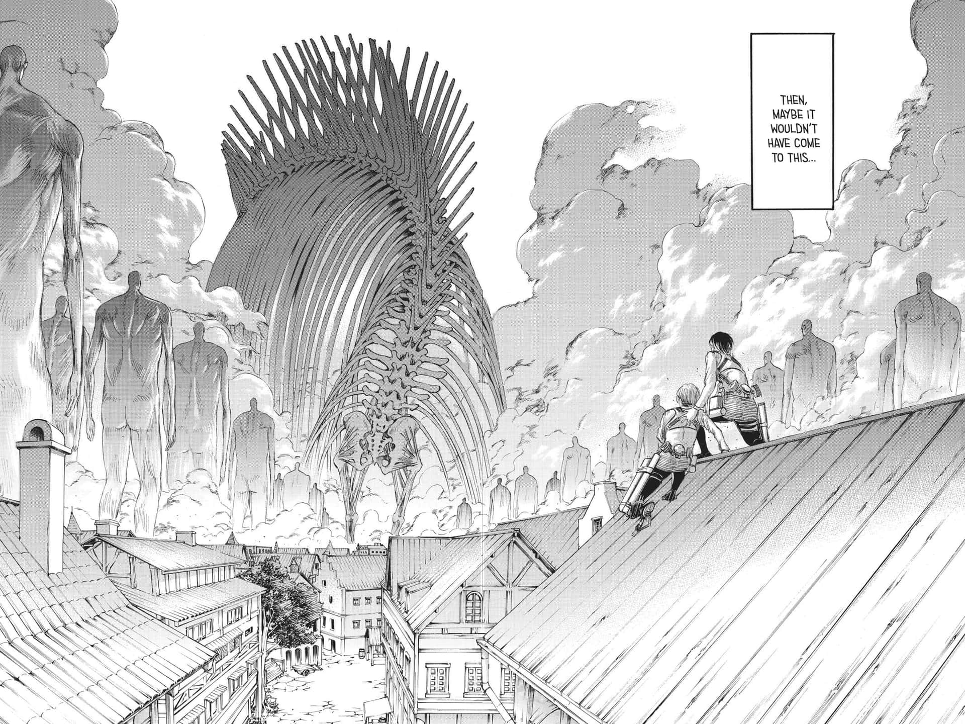 Aot Manga Spine-Like Entity Wallpaper