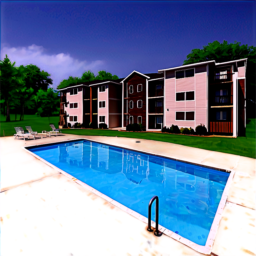 Download Apartment Complex Pool Png Pdj41 