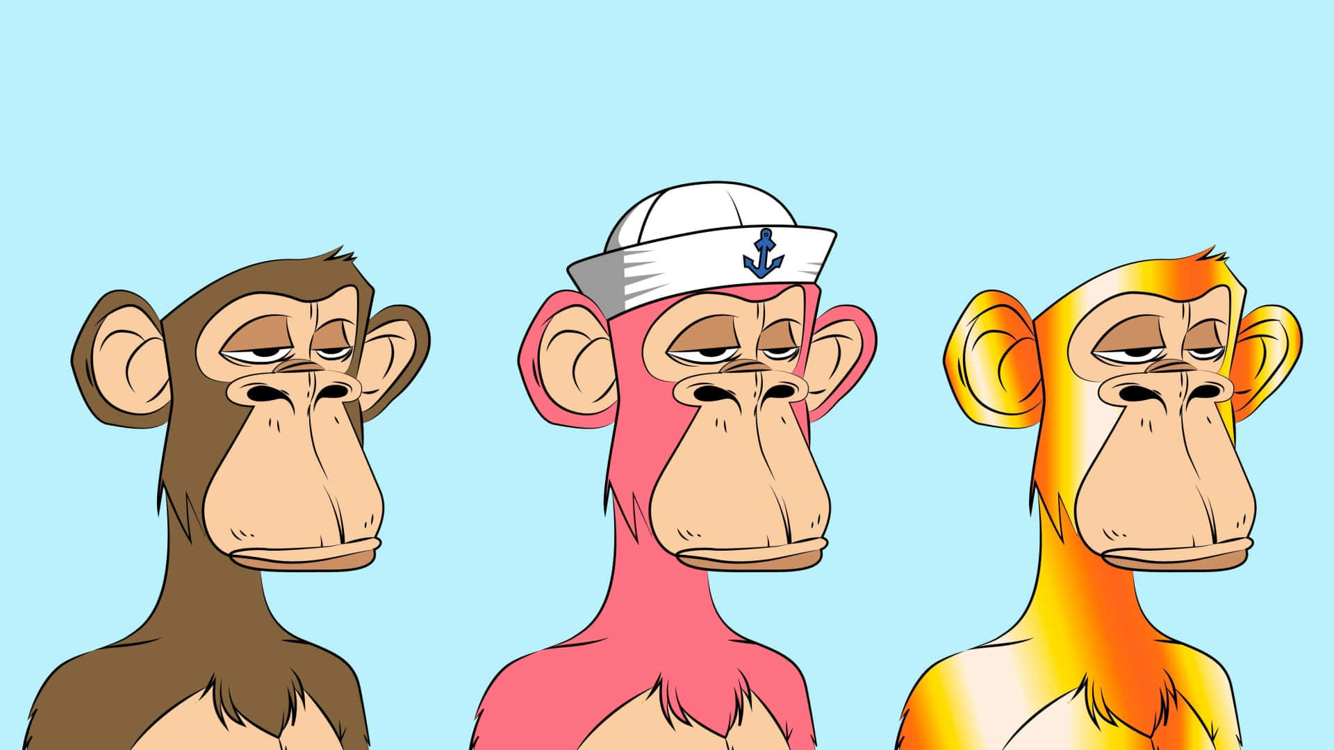 Three NFT Ape Art Picture