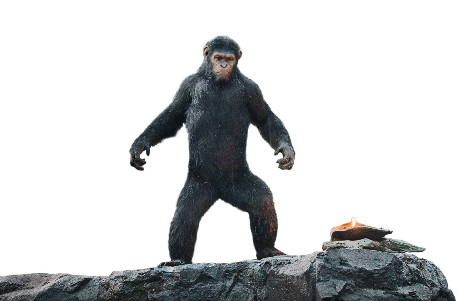 Ape Standing On Cliff Picture