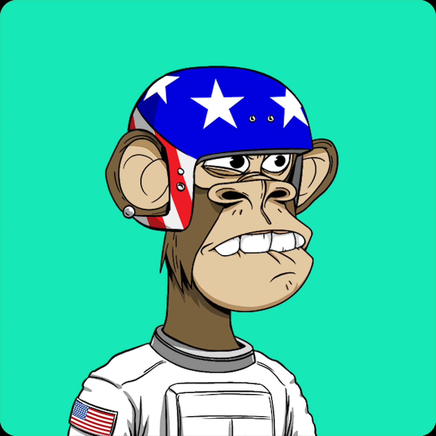 Cartoonaffe Mit Amerikanischem Helm