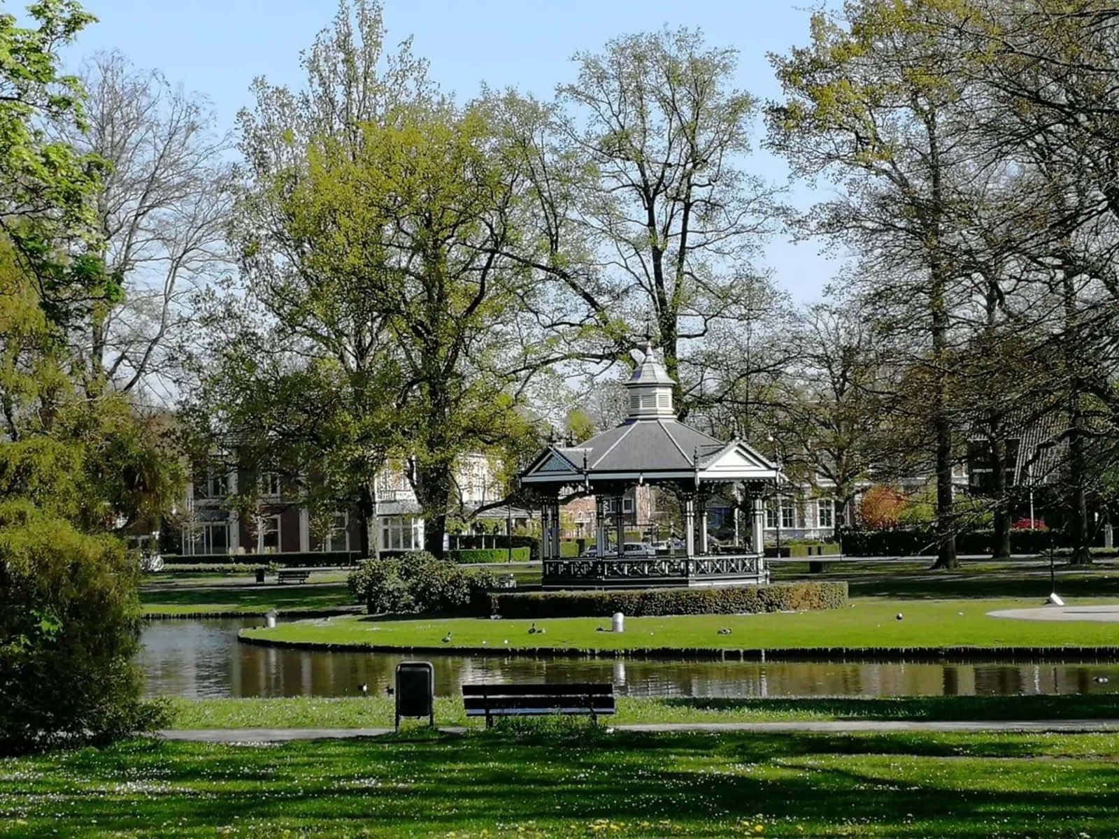 Apeldoorn Park Bandstand Springtime Wallpaper