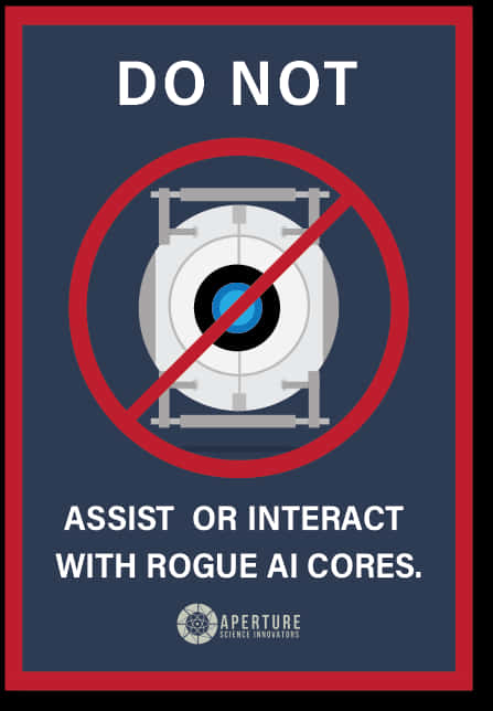 Aperture Science A I Core Warning Sign PNG
