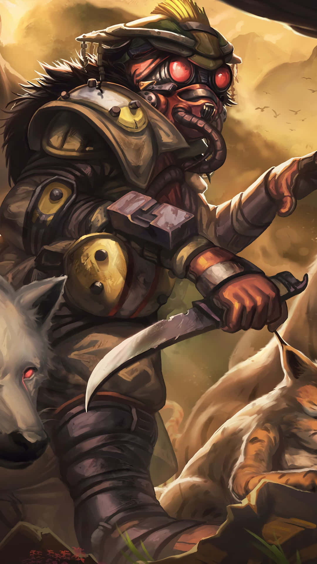Cloak your face and unleash your inner warrior with Bloodhound from Apex Legends" Wallpaper