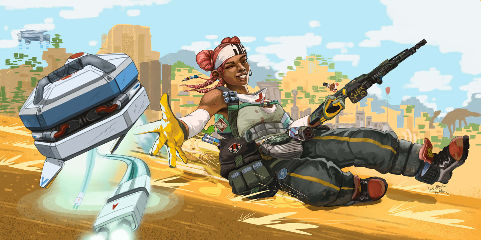 Defend Your Squad with Lifeline in Apex Legends Wallpaper